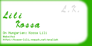 lili kossa business card